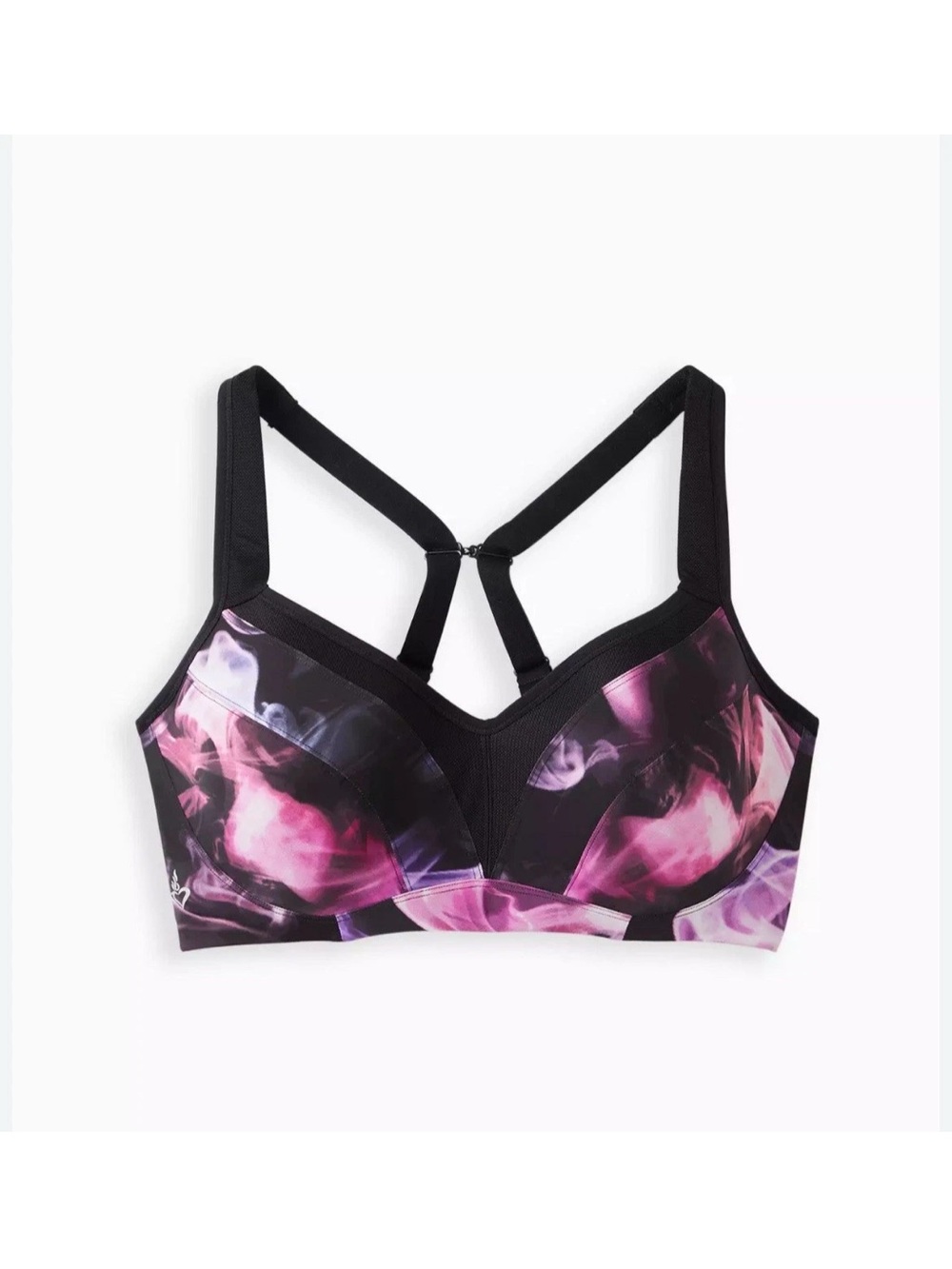 Torrid Black & Purple Mid-Active Underwire Strappy Sports Bra 48D